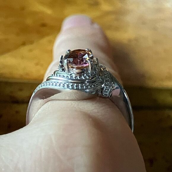 Genuine Orange Mystic Topaz Sterling Silver Ring Size 8 - Picture 2 of 8